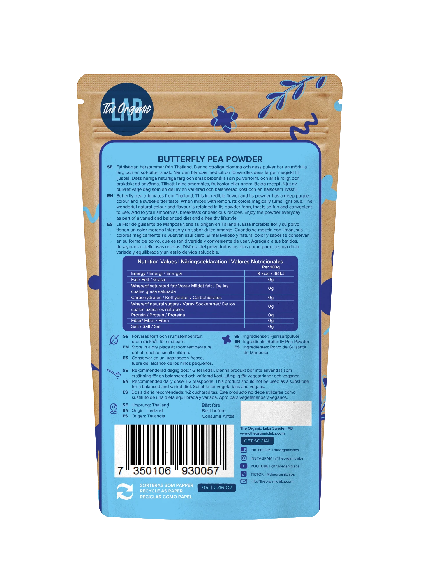 Cvijet plavog graška u prahu - Slika 2