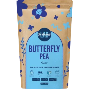 Cvijet plavog graška u prahu